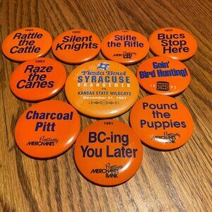 Syracuse Orangemen Vintage 10 Button Lot SU-5